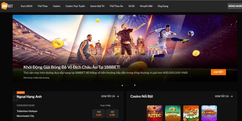 188Bet mang đến đãi ngộ tuyệt vời cho cược thủ