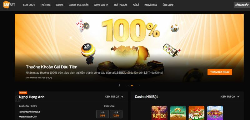 188Bet sở hữu giao diện vô cùng thân thiện và hiện đại