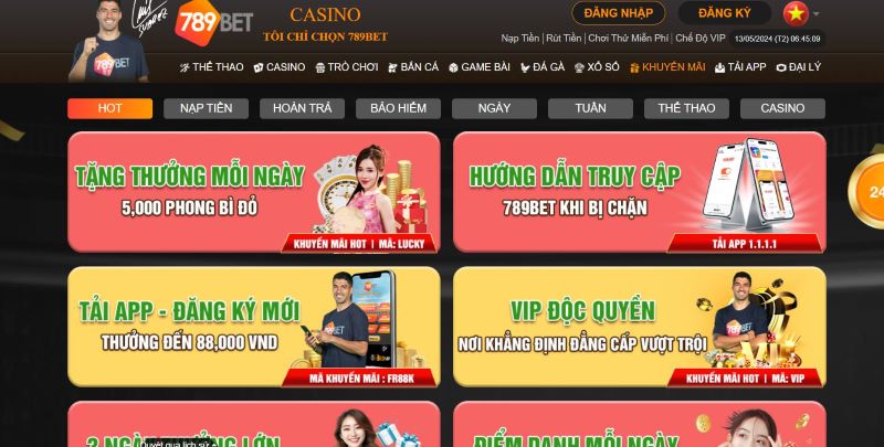 Một số chương trình ưu đãi hấp dẫn tại nhà cái 789Bet